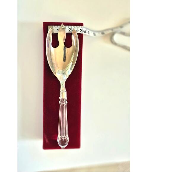 International Silver Co Serving Fork Spoon Set Boxed Silver Plate Large Salad - Picture 9 of 9